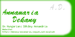 annamaria dekany business card
