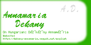 annamaria dekany business card